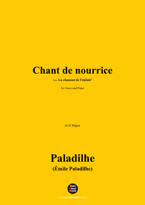 Paladilhe-Chant de nourrice,from 'La chanson de l'enfant',in G Major