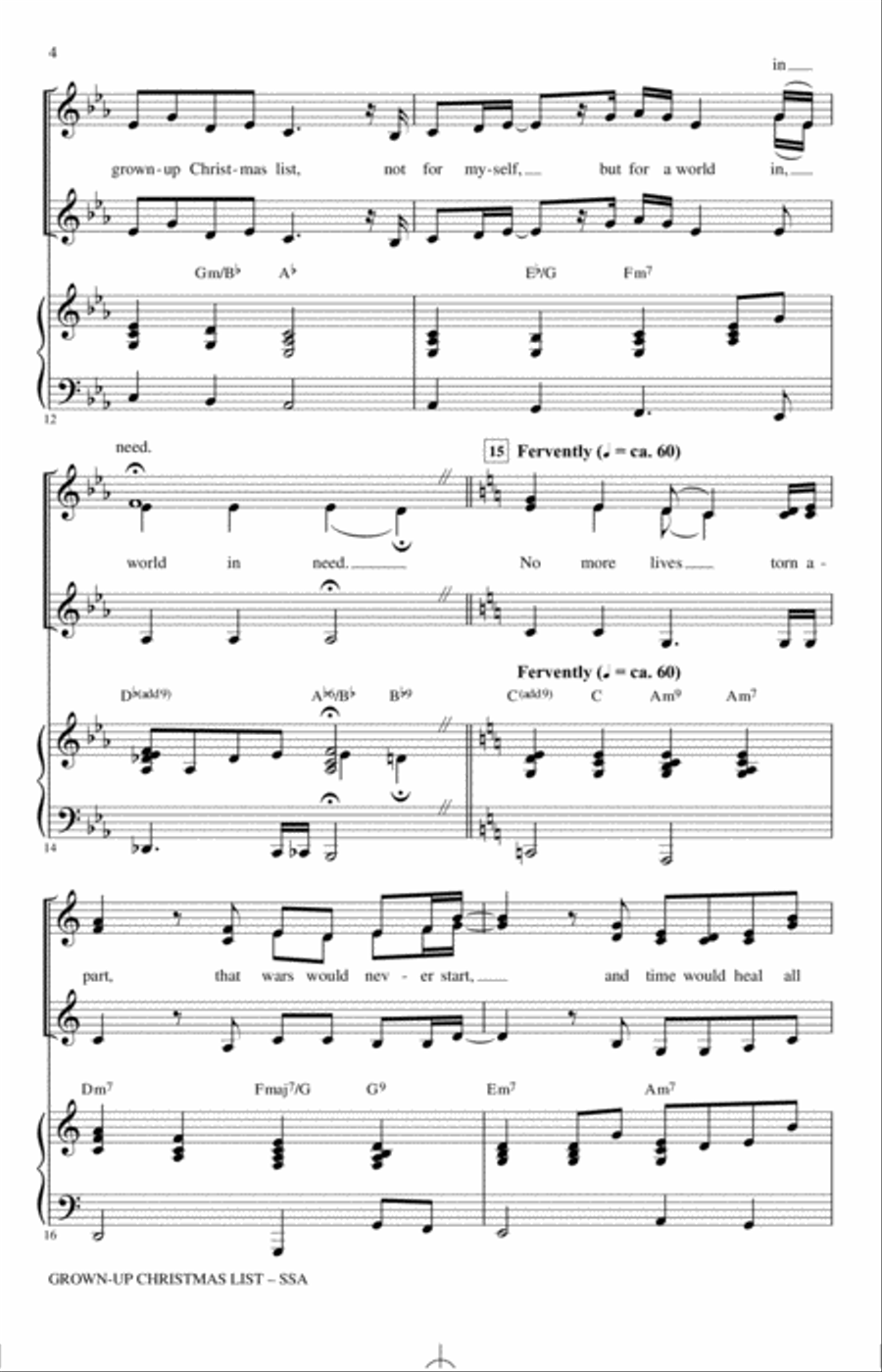 Grown-Up Christmas List (arr. Kirby Shaw) SSA scores gallery preview page 3
