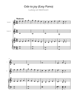 Ode To Joy - Easy Violin Duet w/ piano accompaniment