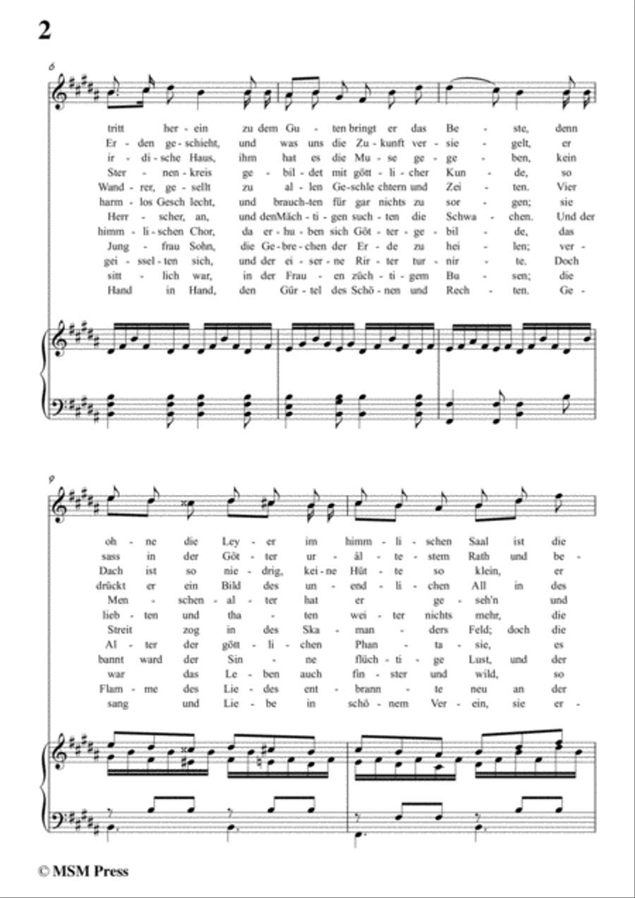 Schubert-Die Vier Weltalter,Op.111 No.3,in B Major,for Voice&Piano Voice scores gallery preview page 4