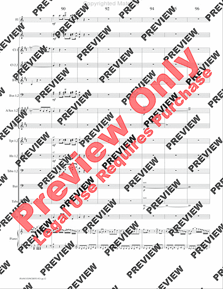 Piano Concerto No. 21, K. 467 (Movement I) Concert Band scores gallery preview page 15
