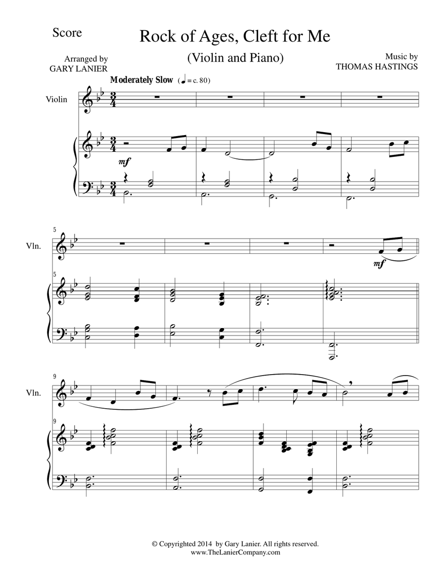 ROCK OF AGES (Violin/Piano and Violin Part) Violin Solo scores gallery preview page 1