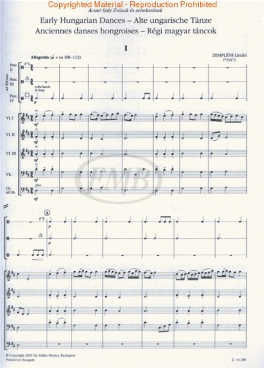 Early Hungarian Dances Orchestra scores gallery preview page 3