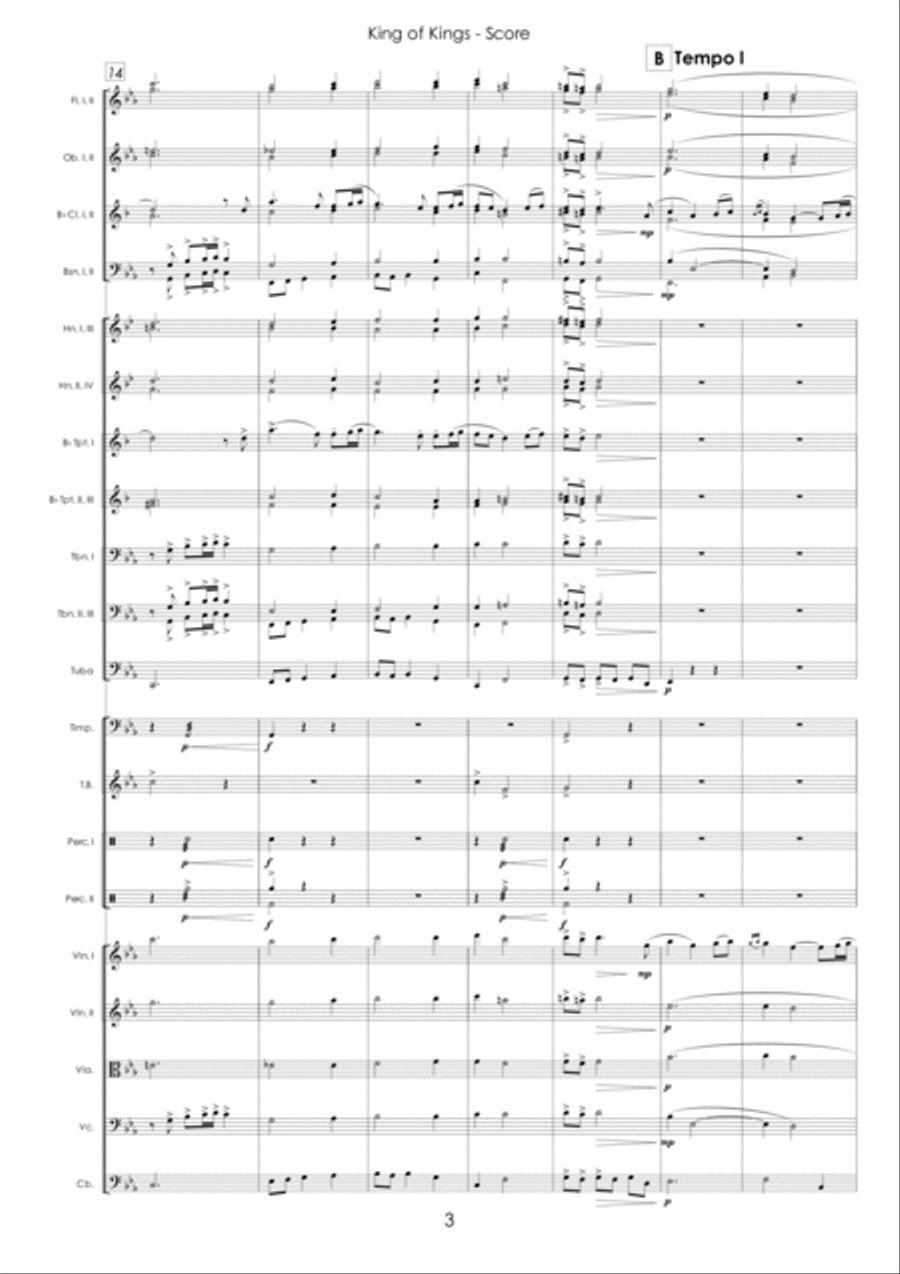 King Of Kings (hosanna) (theme) Full Orchestra scores gallery preview page 4