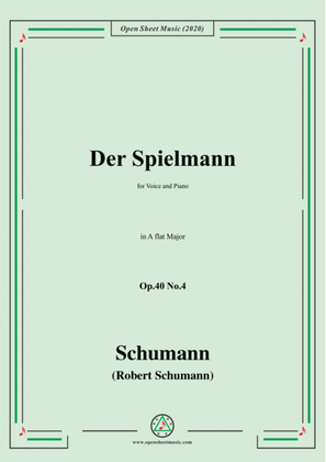 Schumann-Der Spielmann Op.40 No.4,in A flat Major,for Voice and Piano