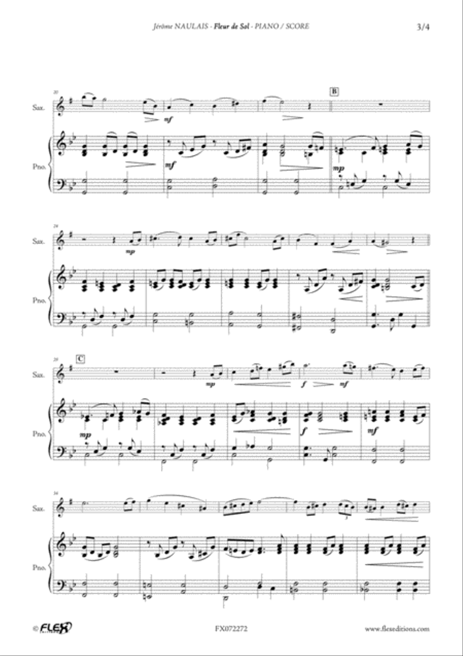 Fleur de Sol Alto Saxophone scores gallery preview page 3