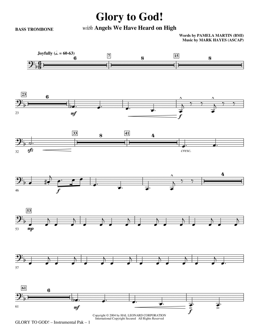 Glory to God! - Bass Trombone Choir scores gallery preview page 1
