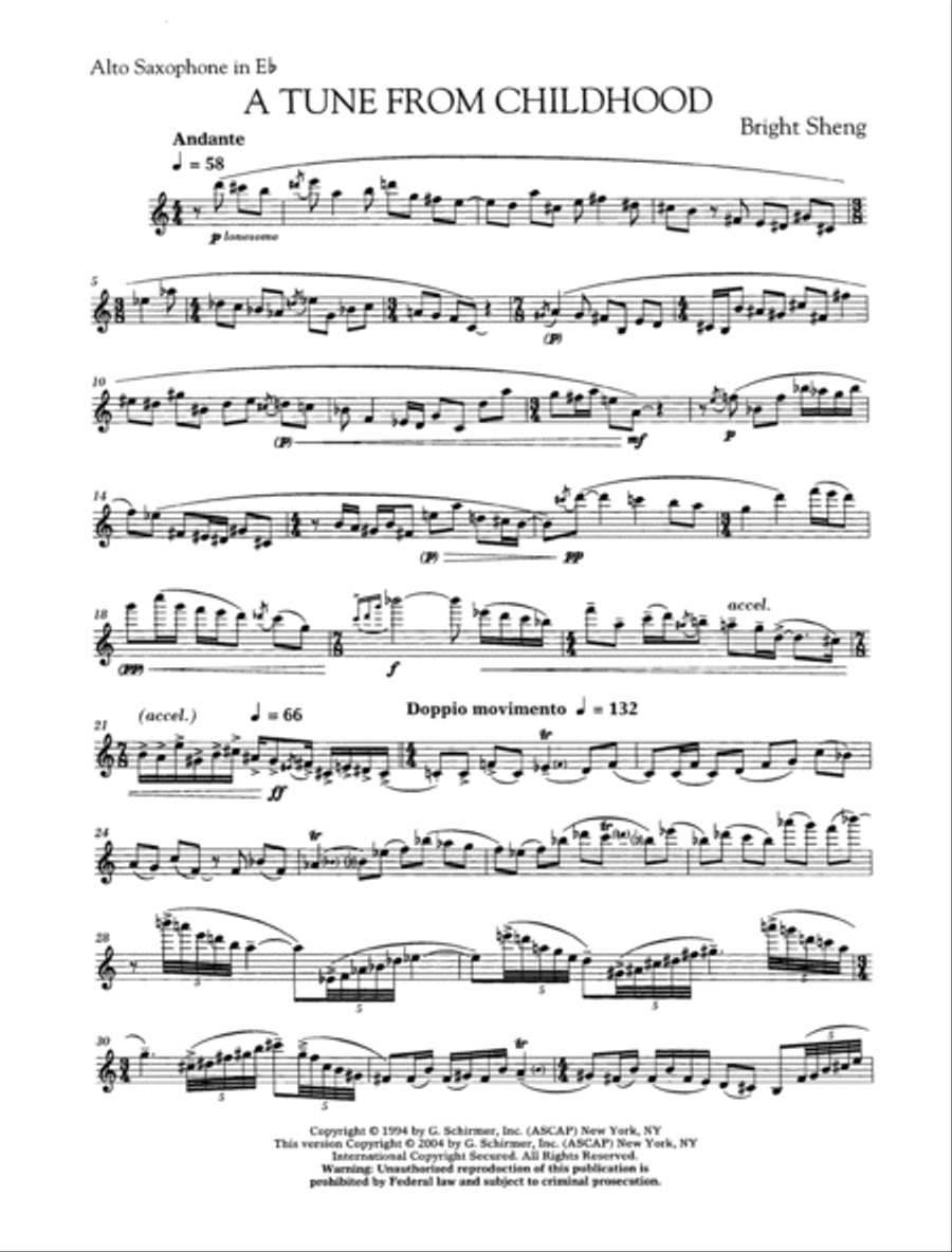 Tune From Childhood Tune From Childhood School and Community scores gallery preview page 1