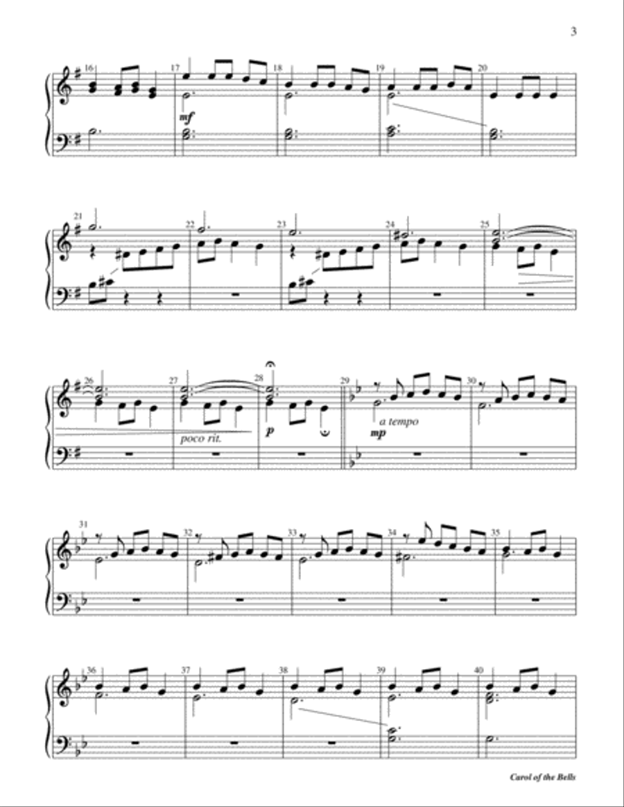 Carol of the Bells 2-Octaves scores gallery preview page 3