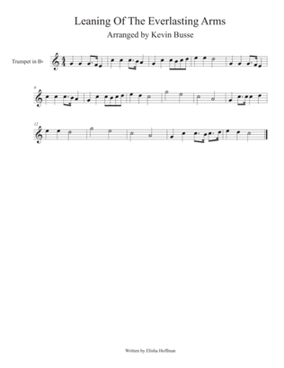 Book cover for Leaning Of The Everlasting Arms (Easy key of C) - Trumpet