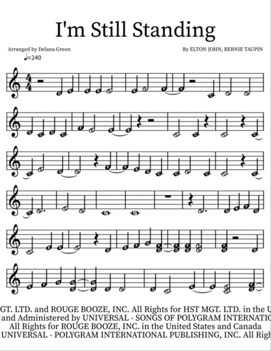 I'm Still Standing Easy Piano scores gallery preview page 3