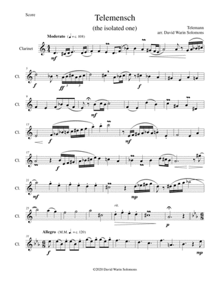Telemensch (The isolated one) - for clarinet solo