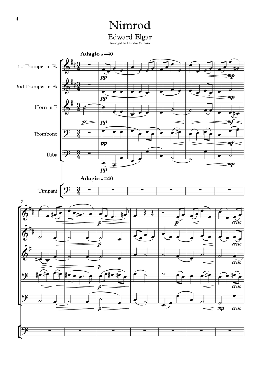 Nimrod - Brass Quintet Brass Quintet scores gallery preview page 4