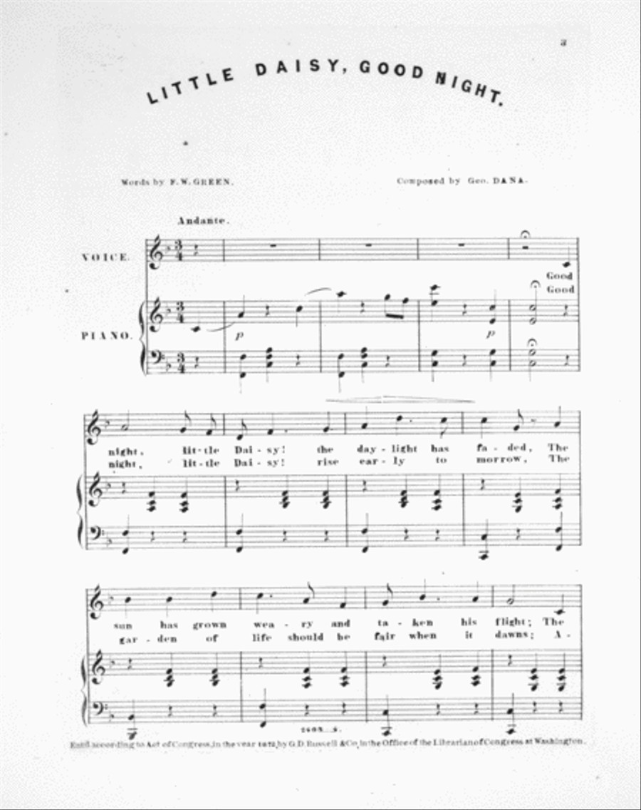 Little Daisy's Evening Prayer. Little Daisy! Good Night 4-Part scores gallery preview page 2