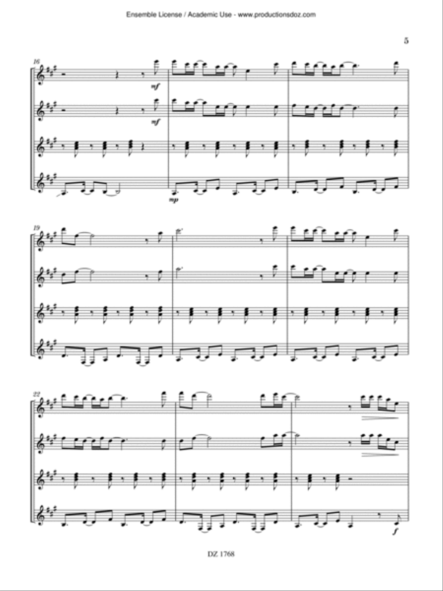 Souvenirs du Burkina Faso / Sous la paillote Guitar Ensemble scores gallery preview page 5