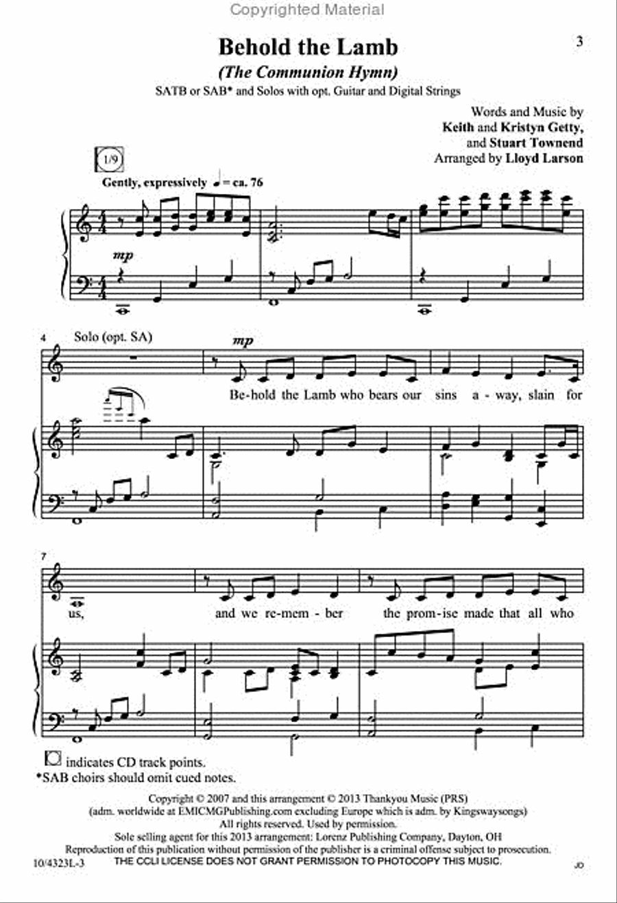 Behold the Lamb 4-Part scores gallery preview page 2