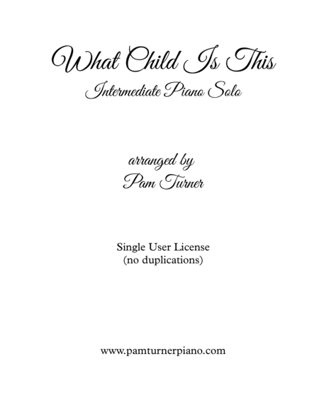 What Child Is This (Intermediate Piano Solo) image number null
