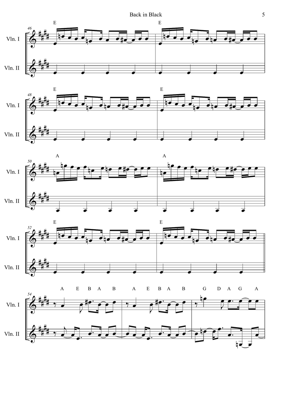 Back In Black Back In Black String Duet scores gallery preview page 5