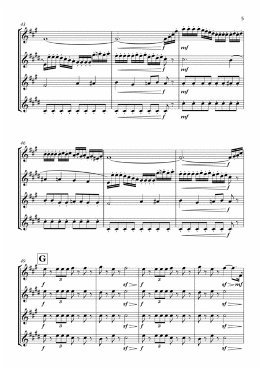 The Nutcracker Suite - 2. March Woodwind Quartet scores gallery preview page 5