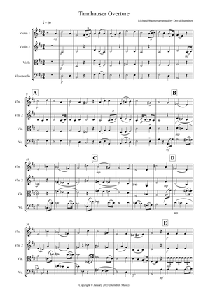 Tannhäuser Overture for String Quartet