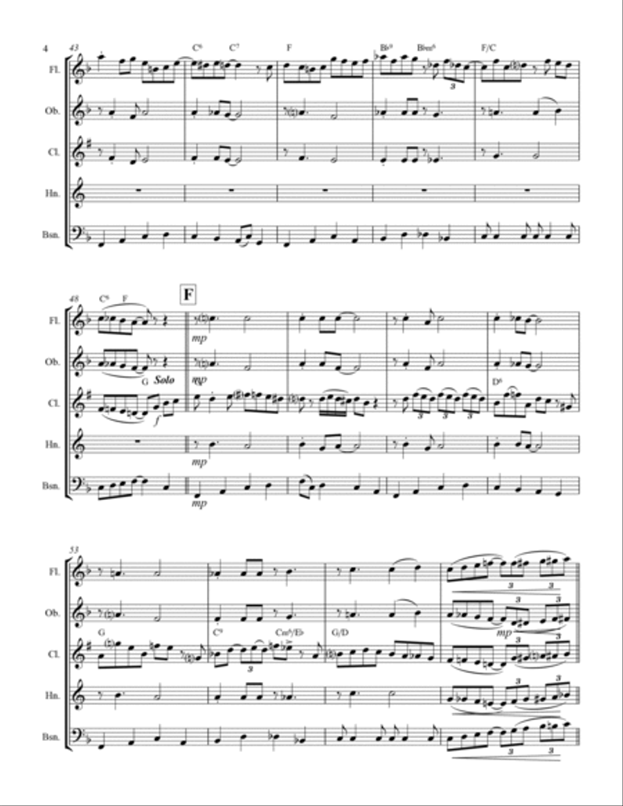 Sentimental Journey Woodwind Quintet scores gallery preview page 5