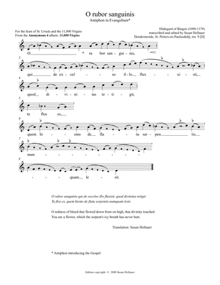 Antiphon: O rubor sanguinis, from the Anonymous 4 album "11,000 Virgins" - Score Only