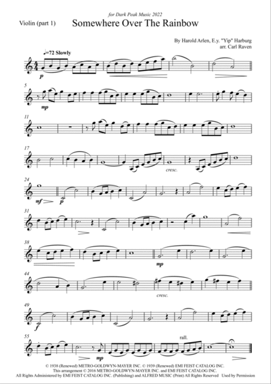 Over The Rainbow Over The Rainbow String Quintet scores gallery preview page 4
