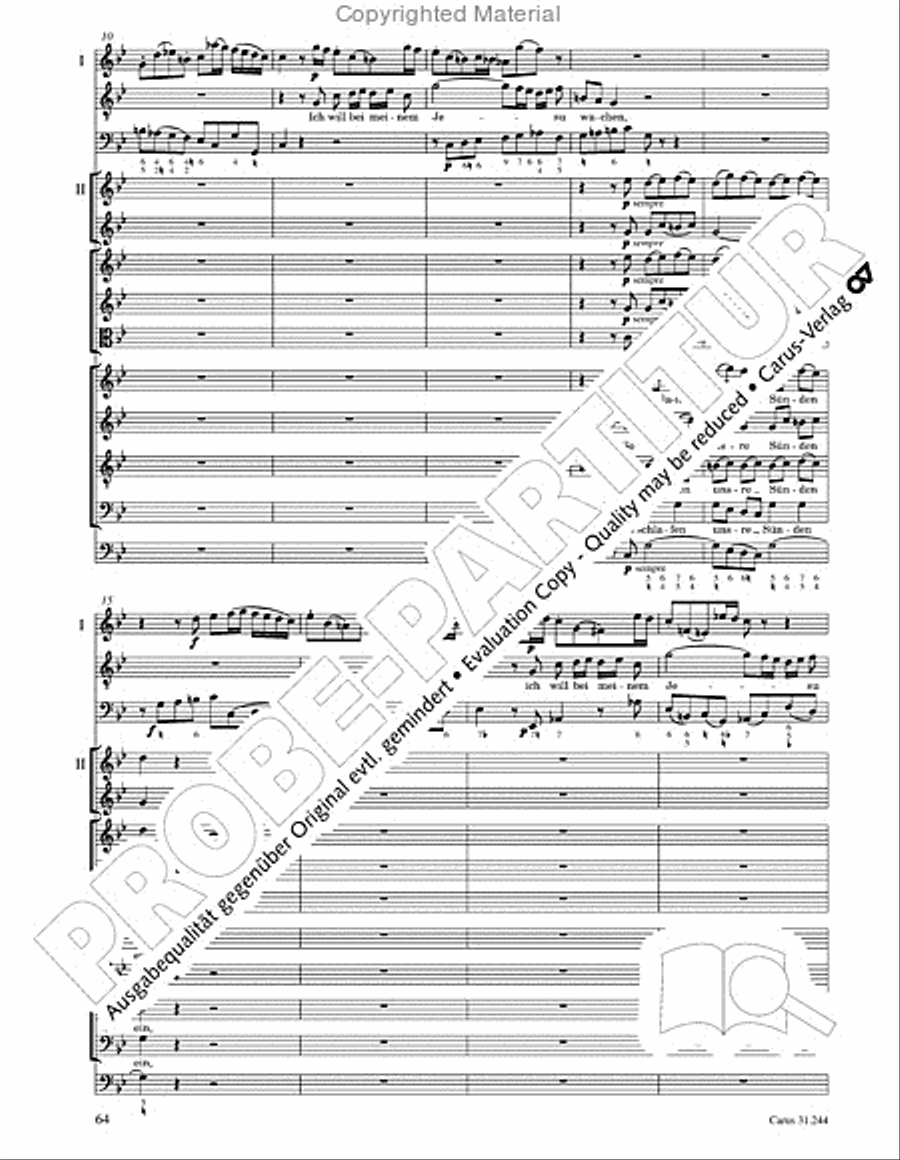 St. Matthew Passion (Matthaus-Passion) 4-Part scores gallery preview page 66