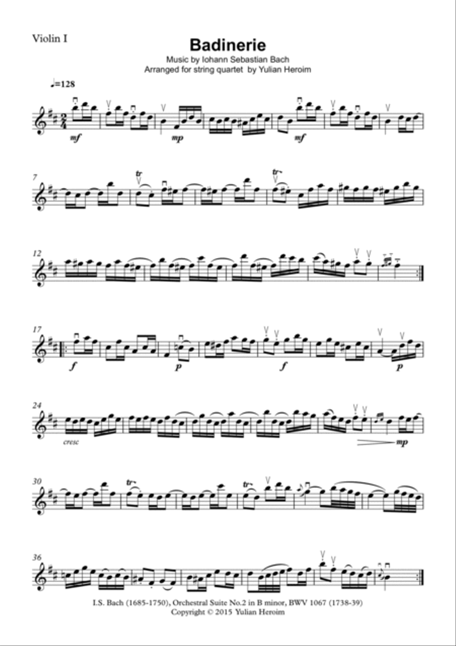 Badinerie String Quartet scores gallery preview page 4