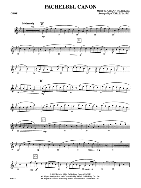 Pachelbel Canon: Oboe