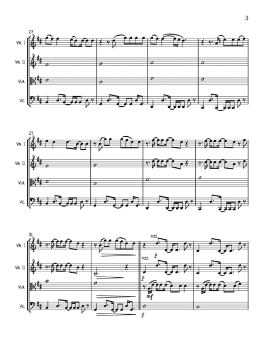 Eyes Closed String Quartet scores gallery preview page 3