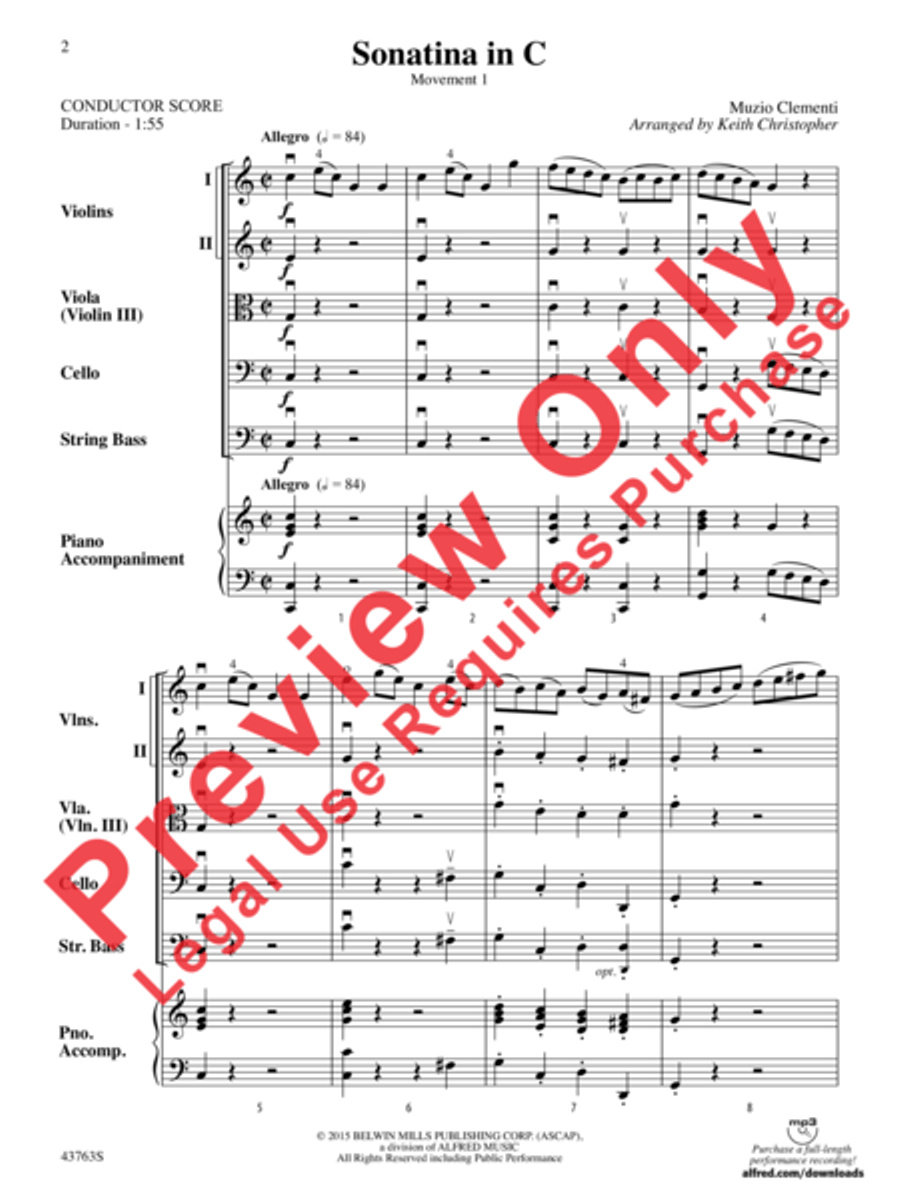Sonatina in C Sonatina in C String Orchestra scores gallery preview page 3