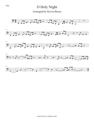 O Holy Night (Easy key of C) Tuba