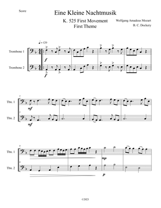 Book cover for Eine Kleine Nachtmusik (A Little Night Music) for Trombone Duet