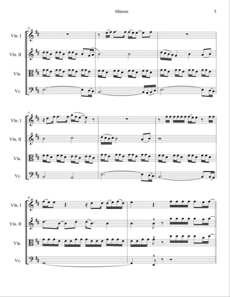 Mirrors String Quartet scores gallery preview page 6