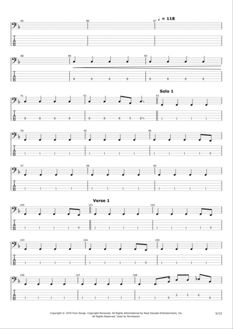 Foreplay/long Time Bass Guitar scores gallery preview page 5