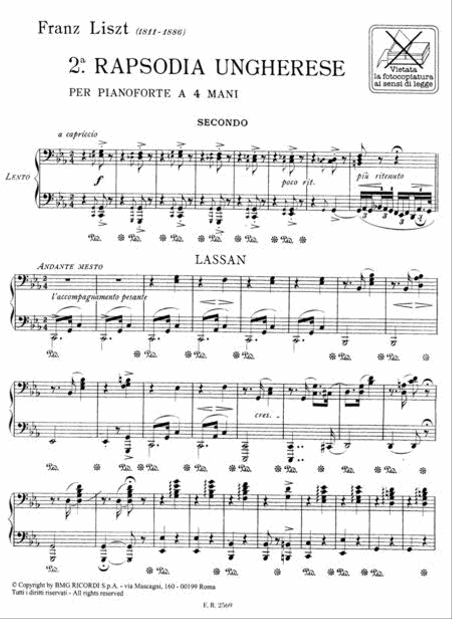 Hungarian Rhapsody No. 2 Piano Duet scores gallery preview page 2