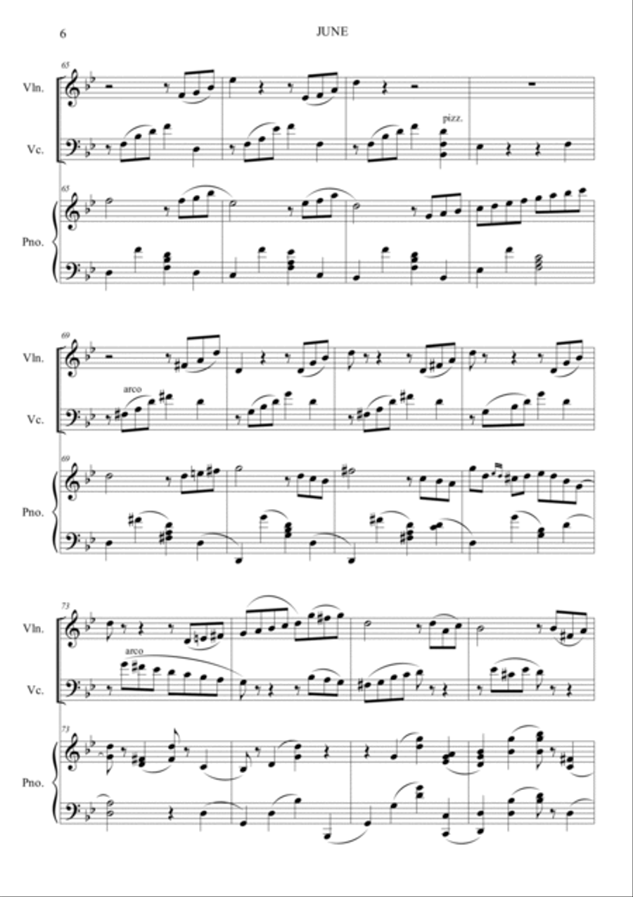 Baracarolle (The seasons No.6: Opus 37a JUNE) Piano Trio scores gallery preview page 6