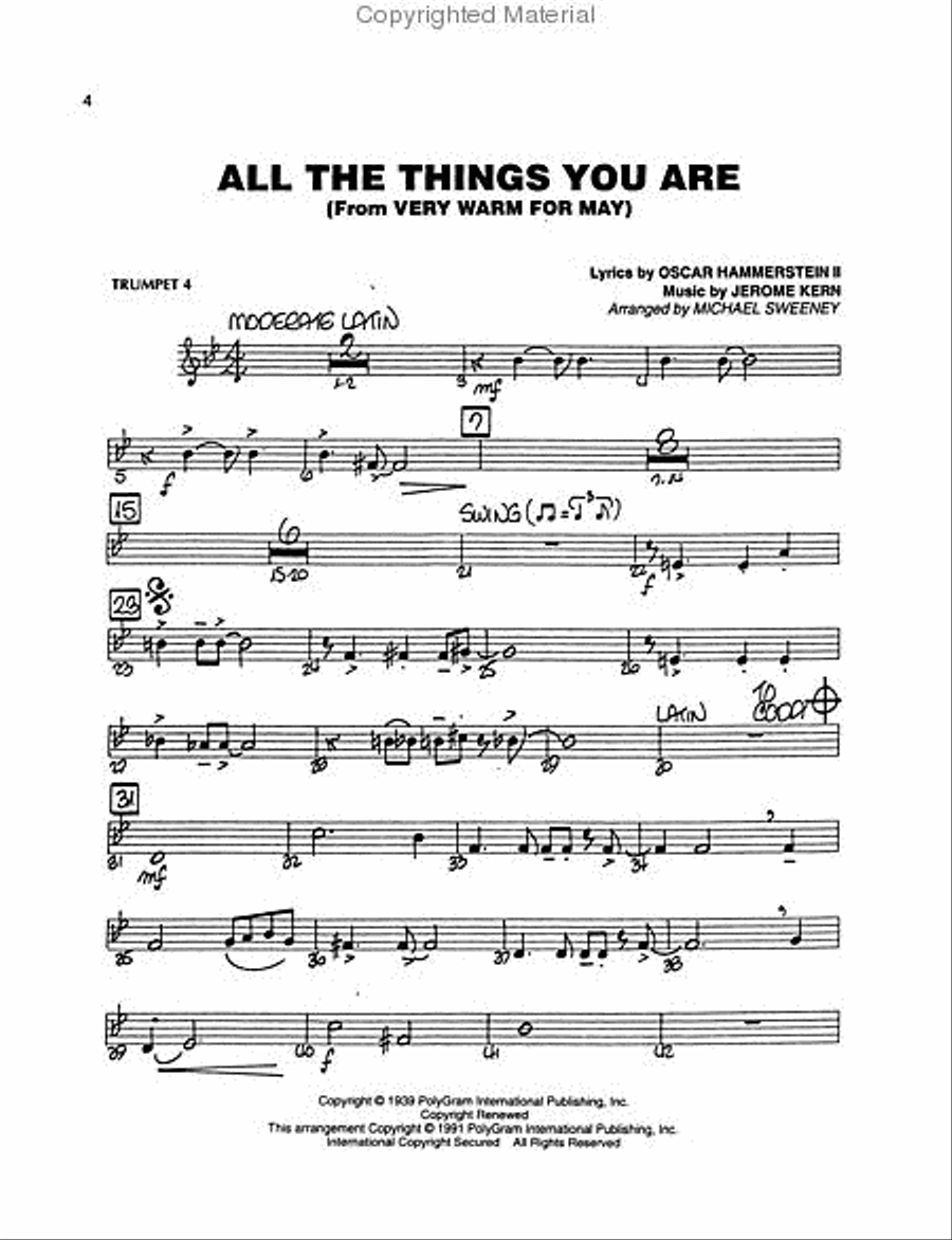 Easy Jazz Favorites – Trumpet 4 Jazz Ensemble scores gallery preview page 3