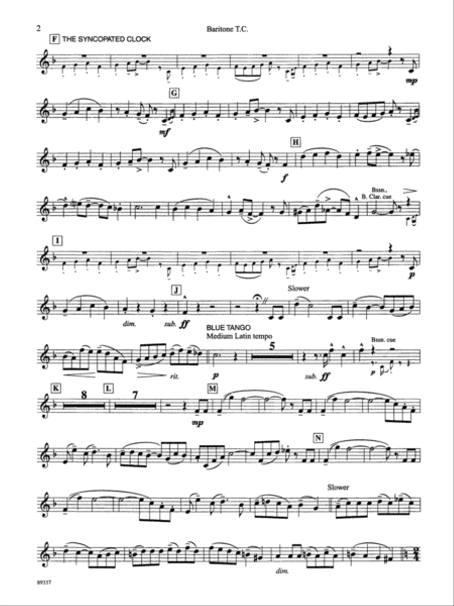 Leroy Anderson Portrait: Baritone T.C. Concert Band scores gallery preview page 2