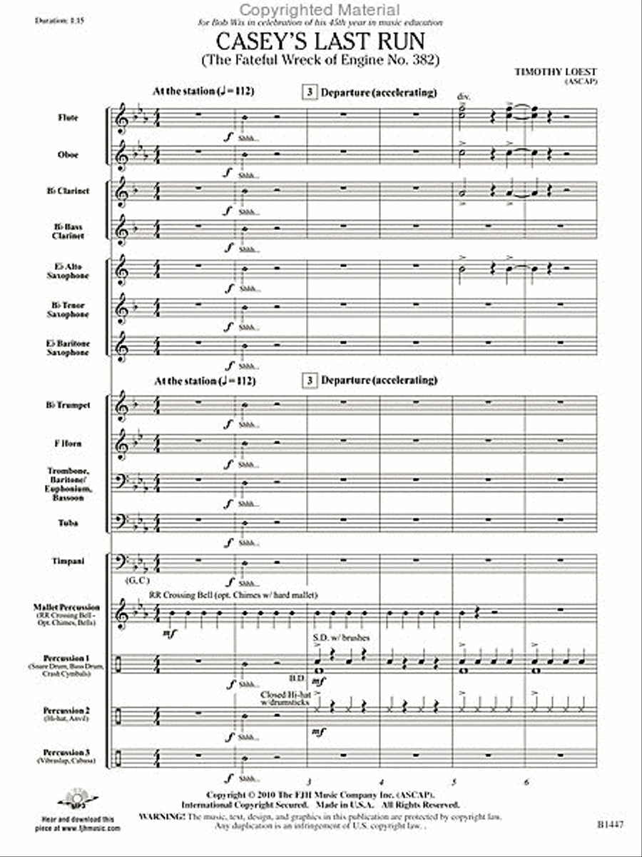 Casey's Last Run Concert Band scores gallery preview page 2