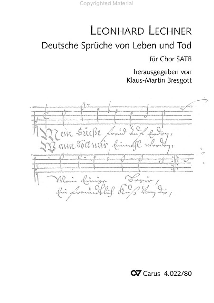 Deutsche Spruche von Leben und Tod 4-Part scores gallery preview page 2