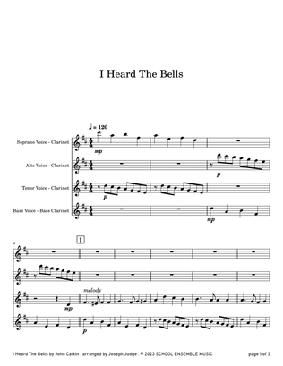 I Heard The Bells for Clarinet Quartet in Schools
