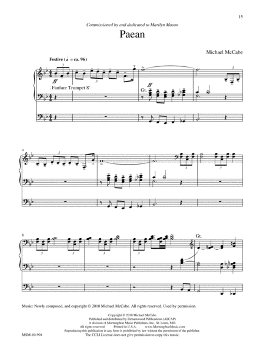 Marilyn Mason Music Library, Volume 5 Organ scores gallery preview page 6