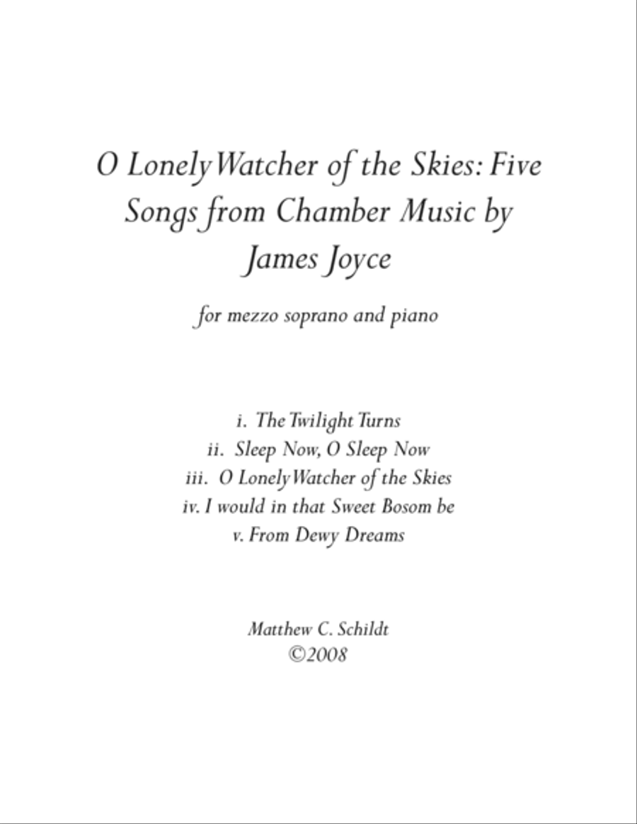 O Lonely Watcher of the Skies Soprano Voice scores gallery preview page 1
