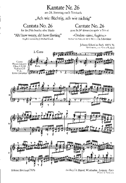 Cantata BWV 26 "Ah! how weary, ah! how fleeting"