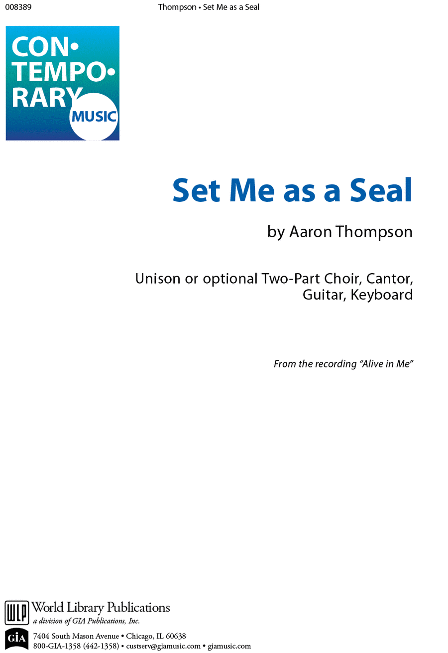 Set Me As a Seal Unison Choir scores gallery preview page 1