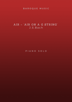 Book cover for Air – "Air on a G String", Bach (Easy piano arrangement)