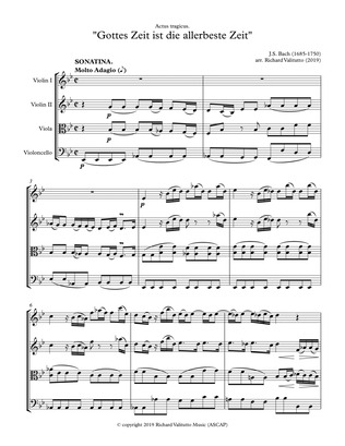 Bach - Sonatina from "Gottes Zeit" (Actus Tragicus) arr. for string quartet