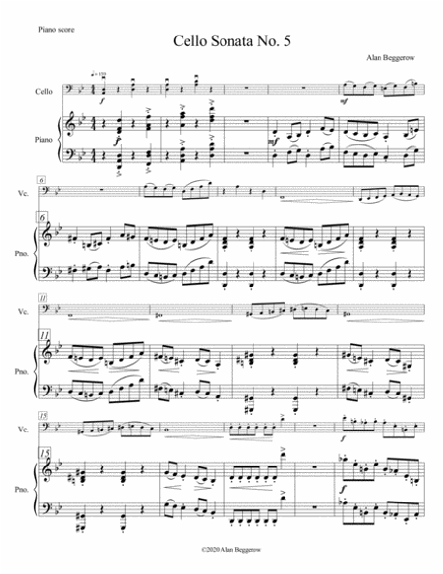 Cello Sonata No. 5 Cello Sonata No. 5 Piano scores gallery preview page 2